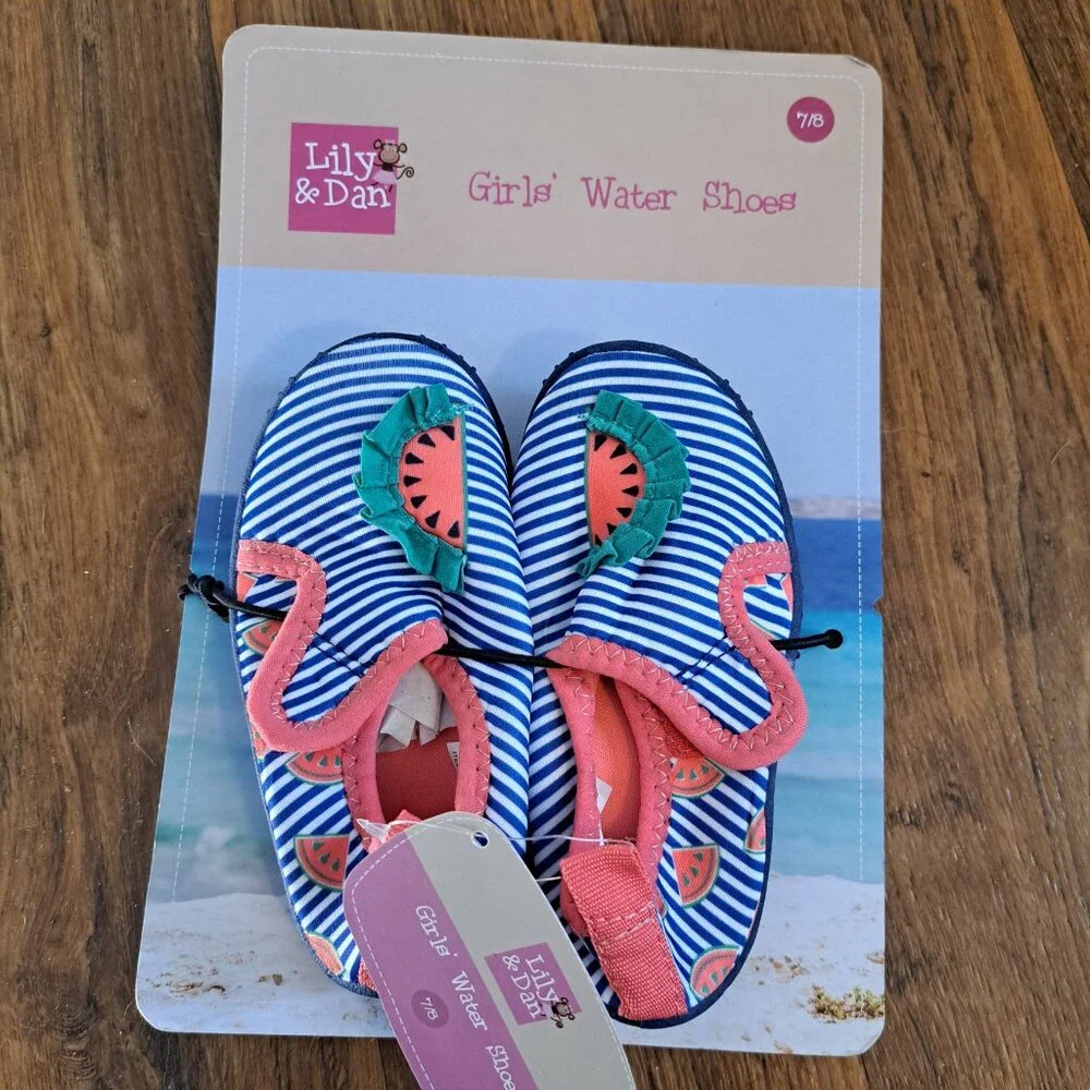 NEW Lily & Dan Striped Watermelon Water Shoes Size 7/8